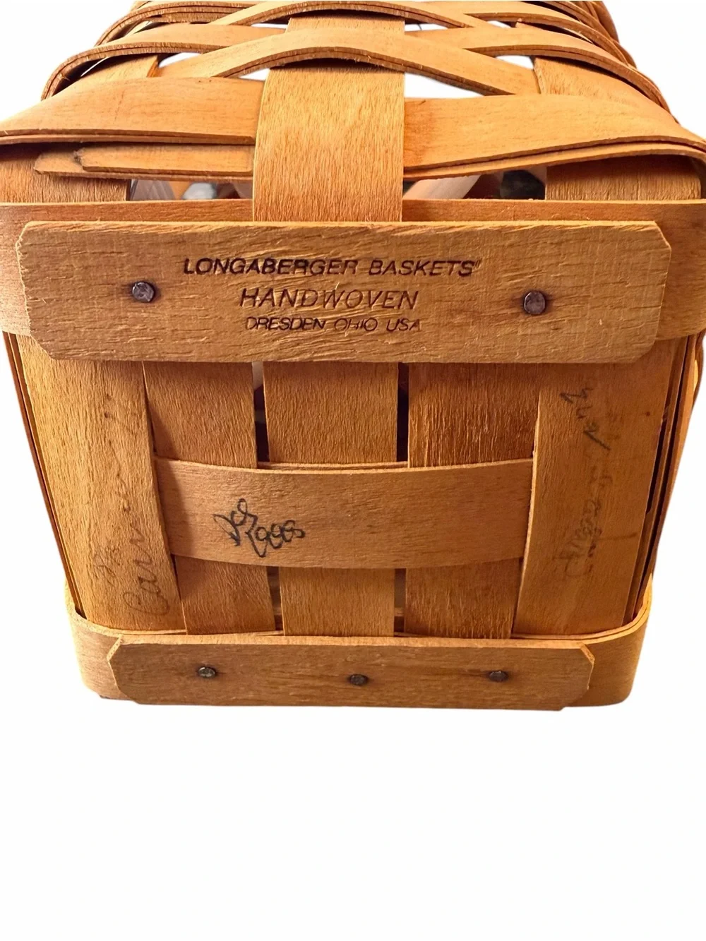 Longaberger Small Utensil Basket Caddy Wood Divider Handwoven USA